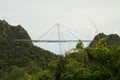 Curved suspension bridge