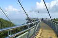 Curved suspension bridge on Langkawi island