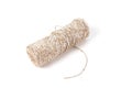 Curved thick string and a roll on white Royalty Free Stock Photo