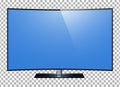 Curved tv. 4k Ultra HD screen, led tv isolated transparancy background