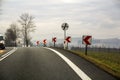 Curved Two Lane Country Road Winding Through Trees. Royalty Free Stock Photo