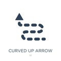 curved up arrow with broken line icon in trendy design style. curved up arrow with broken line icon isolated on white background. Royalty Free Stock Photo