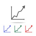 curved up arrow chart icon. Elements of chart and trend diagram multi colored icons. Premium quality graphic design icon. Simple i Royalty Free Stock Photo