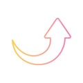Curved up arrow gradient style icon vector design Royalty Free Stock Photo