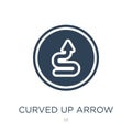 curved up arrow icon in trendy design style. curved up arrow icon isolated on white background. curved up arrow vector icon simple Royalty Free Stock Photo