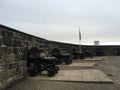 A row of cannons protecting the castle Royalty Free Stock Photo