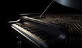 The curved and wavy keyboard of this grand piano adds a modern touch Creating using generative AI tools