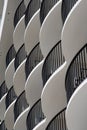 Curved white hotel balconies Royalty Free Stock Photo