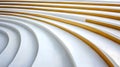 Curved white and yellow architectural steps design Royalty Free Stock Photo