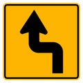 Curves ahead Left Traffic Road Sign,Vector Illustration, Isolate On White Background Symbols, Label. EPS10 Royalty Free Stock Photo