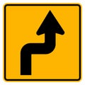 Curves ahead Right Traffic Road Sign,Vector Illustration, Isolate On White Background Symbols, Label. EPS10 Royalty Free Stock Photo