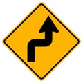 Curves ahead Right Traffic Road Sign,Vector Illustration, Isolate On White Background Symbols Label. EPS10 Royalty Free Stock Photo