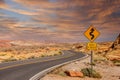 Curves 4 Miles in Desert Sunset Royalty Free Stock Photo