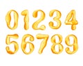 Curves numbers are made of honey Royalty Free Stock Photo