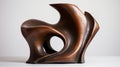 Curvilinear Forms: A Vibrant Brown Sculpture Inspired By Henry Moore And Karl Blossfeldt