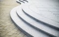 Curvilinear stairs. Top view of modern architecture detail. Refined fragment of contemporary office interior public building