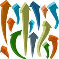 Curving 3D Arrows Royalty Free Stock Photo