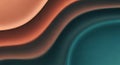 Curving Abstract Shapes in Coral and Teal with Soft Shadows and Subtle Highlights Royalty Free Stock Photo