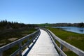 Curving boardwalk in Nova Scotia Canada