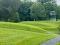 Curving body of ancient Great Serpent Mound Native American earthworks effigy Royalty Free Stock Photo