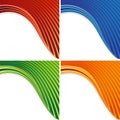 Curving Colorful Wave Banner Set