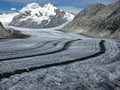 The curving lines of the Aletsch Glacier