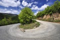 Curving mountain road