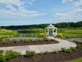 Curving Path Leading to White Country Gazebo Royalty Free Stock Photo