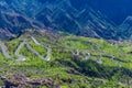 Curving road at Baranco de Carrizal at Gran Canaria, Canary Islands, Spain Royalty Free Stock Photo