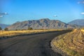 Curving road with West Mountain in the horizon Royalty Free Stock Photo