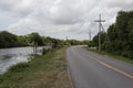 Curving roadway deep in the bayou of Louisiana