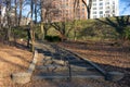 Curving Stairs at Riverside Park in Morningside Heights of New York City Royalty Free Stock Photo