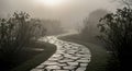 Curving stone pathway set in a Royalty Free Stock Photo