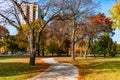 Curvy Colorful Walkway in Lincoln Park Chicago during Autumn Royalty Free Stock Photo