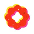 Curvy edge ring risograph element Royalty Free Stock Photo
