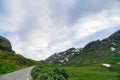 Curvy mountain road between scenic rocks