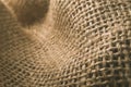Curvy natural linen fabric texture for background. Close up view Royalty Free Stock Photo