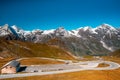 Curvy Panoramic High Alpine Road in Glossglockner, Austria at Autumn Season Royalty Free Stock Photo