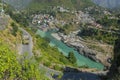 Curvy road at Devprayag, Godly Confluence,Garhwal,Uttarakhand, India. Here Alaknanda meets the Bhagirathi river and both rivers