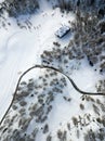 A curvy road through the mounatin and forest Royalty Free Stock Photo