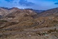 Curvy Road in Nako Village, Kinnaur Valley, Himachal Pradesh Royalty Free Stock Photo