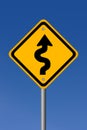 Curvy road sign Royalty Free Stock Photo