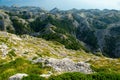 Curvy road to mountain peak Sveti Jure, Biokovo, Dalmatia, Croat