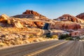 Curvy Road at Valley of Fire State Park near Las Vegas, Nevada Royalty Free Stock Photo