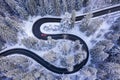 Curvy road viewed from above Royalty Free Stock Photo