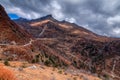 Curvy roads , Silk trading route between China and India Royalty Free Stock Photo