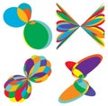 Curvy vibrant colourful abstract shapes, design elements