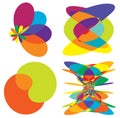 Curvy vibrant colourful abstract shapes, design elements