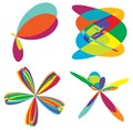Curvy vibrant colourful abstract shapes, design elements