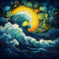 curvy waves background